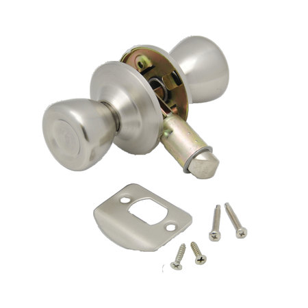 AP PRODUCTS AP Products 013-220-SS Entrance Door Knob-Knob Lock Set - Stainless Steel 013-220-SS